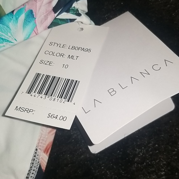 WAS $ 64 LA BLANCA In The Moment Banded Hipster Bikini Bott - Picture 7 of 16